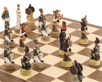 Juego de ajedrez temático "Napoleón vs. rusos" pintado a mano de Italfama