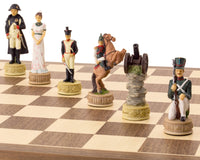 Juego de ajedrez temático "Napoleón vs. rusos" pintado a mano de Italfama
