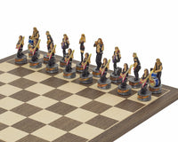 Juego de ajedrez temático 'Jazz Band vs Rock Stars', pintado a mano por Italfama