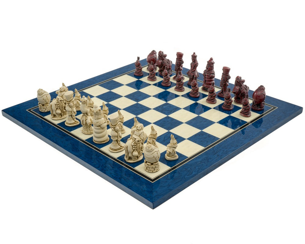Juego de ajedrez Berkeley Chess Alice in Wonderland Cardinal Blue