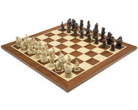 Juego de ajedrez Berkeley Chess "Alicia en el País de las Maravillas" en rojizo y caoba