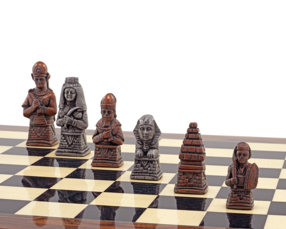 Juego de ajedrez de metal egipcio y palisandro de Berkeley Chess (Hover Image)