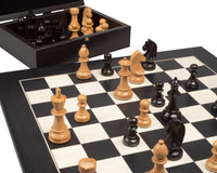 Caballo "Down Head" y juego de ajedrez negro de lujo con estuche para piezas de ajedrez