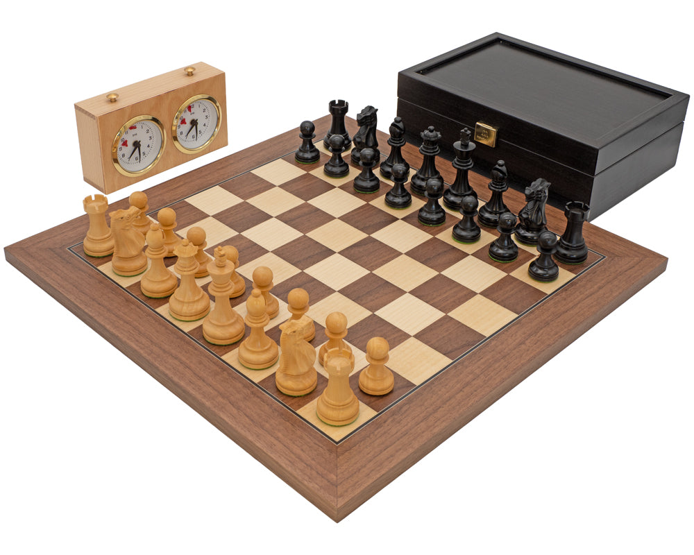 Juego de ajedrez ejecutivo de nogal de lujo