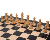 Reproducción de 1849 del juego de ajedrez Staunton en ébano y anegre negro de lujo