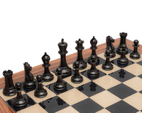 Reproducción de 1849 del Juego de ajedrez Staunton de lujo en ébano y palisandro, con acabado envejecido.