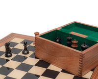 Reproducción de 1849 del Juego de ajedrez Staunton de lujo en ébano y palisandro, con acabado envejecido.