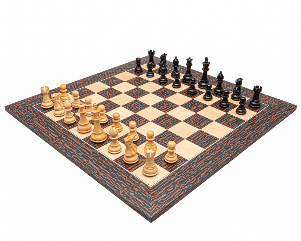 Clásico juego de ajedrez Staunton en ébano tigre y negro
