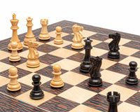 Clásico juego de ajedrez Staunton en ébano tigre y negro