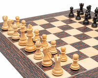 Clásico juego de ajedrez Staunton en ébano tigre y negro