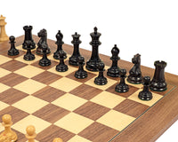 Juego de ajedrez Staunton de lujo, reproducción de 1851 en ébano y nogal