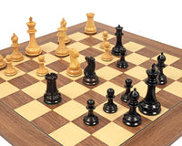 Juego de ajedrez Staunton de lujo, reproducción de 1851 en ébano y nogal
