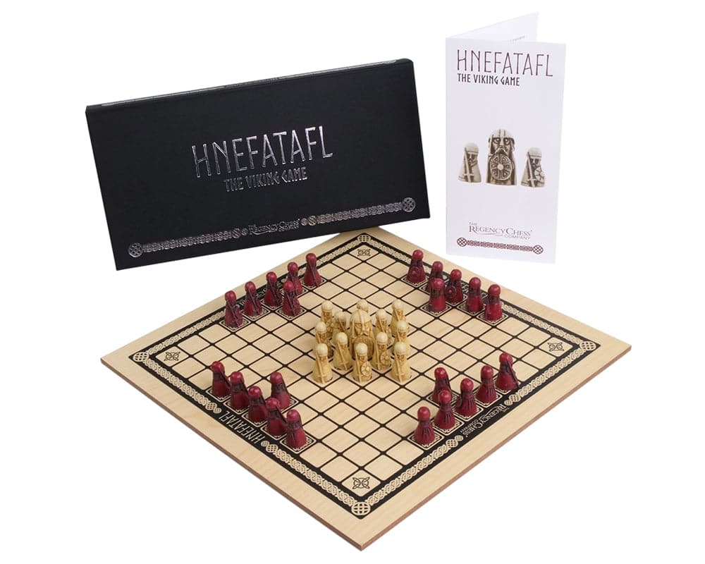 Hnefatafl - The Viking Game Cardinal Deluxe Edition with Isle of Lewis Chess Men and Board Presentation Set