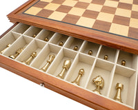 Juego de ajedrez Finnesburgh en metal y caoba de lujo