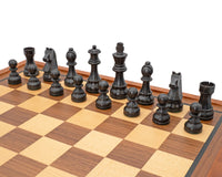 Juego de ajedrez Down Head negro y caoba con gabinete
