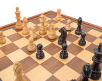 Juego de ajedrez Down Head negro y caoba con gabinete