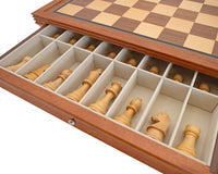 Juego de ajedrez Down Head negro y caoba con gabinete