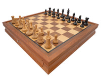 Juego de ajedrez Sovereign de ébano y caoba con armario de lujo