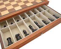 Juego de ajedrez Sovereign de ébano y caoba con armario de lujo