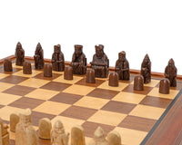 Juego de ajedrez de lujo Regency Chess Isla de Lewis con armario con marco de caoba