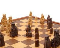 Juego de ajedrez de lujo Regency Chess Isla de Lewis con armario con marco de caoba