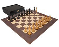 Juego de ajedrez Harrwitz Black y Mongoy con estuche para piezas de ajedrez