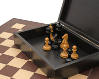 Juego de ajedrez Harrwitz Black y Mongoy con estuche para piezas de ajedrez