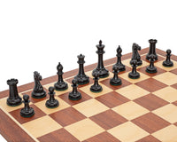 Juego de ajedrez Edición JJ Cooke en negro y caoba, con estuche para piezas de ajedrez y reloj de ajedrez