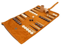 Juego de Backgammon de Viaje Enrollable de Ante Manopoulos - Canela