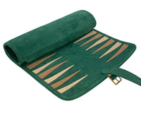Manopoulos — Juego de Backgammon enrollable de ante para viaje - Verde