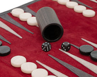 Manopoulos Juego de Backgammon enrollable de viaje en gamuza - Burdeos