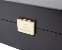 Estuche grande para piezas de ajedrez de madera oscura